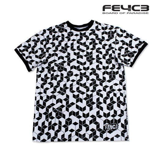 [펠리체] CUBE 큐브 블랙 반팔 티셔츠